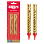 Velas Foguete Luminoso Dourado 15cm – Conj.2