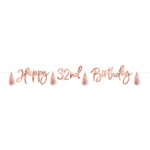 Banner Rose Gold Happy XX Birthday - personalizável