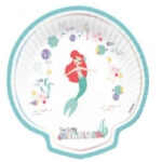 Pratos Concha Princesa sereia Ariel Under the Sea 4 unid