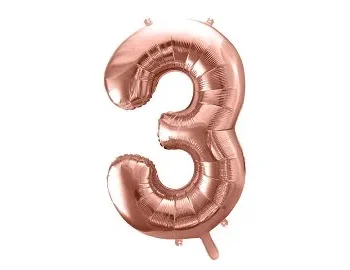Balão Número Rose Gold "3"- 86cm