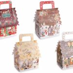 Caixa de papel em forma de casa com alça